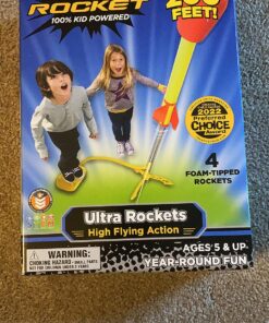 Stomp Rocket Original Ultra Rocket Launcher for Kids - Soars 200 Ft - 4 High Flying Rockets and Adjustable Launcher - Fun Outdoor Toy and Gift for Boys or Girls Age 5+ Years Old Ultra 4 Rockets 28 81Q Q9W1tWL