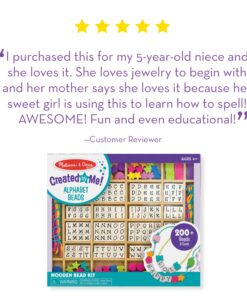 Melissa & Doug Created by Me! Alphabet Beads Deluxe Wooden Stringing Beads, 200+ Beads and 8 Laces for Jewelry-Making 16 81Q02GA0yXL