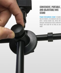 Tripod Boom Microphone Stand - Fully Adjustable Black Mic Stand & Holder - Maximum Stability Safe Knob Lock - Anti-Slip Rubber Tripod Ends - Lightweight & Portable By Sure Luxury 10 81Q0GOQLYL