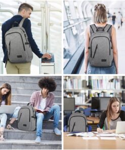 Mancro Laptop Backpack for Travel, Anti-theft Laptop Backpack for Men Business Backpack Work Daypack with USB Charging Port, Grey 15.6 inch 33 81Q0YObxI3L