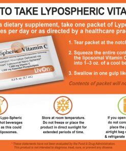 LivOn Laboratories Lypo–Spheric Vitamin C – 6 Cartons (180 Packets) – 1,000 mg Vitamin C & 1,000 mg Essential Phospholipids Per Packet – Liposome Encapsulated for Improved Absorption – 100% Non–GMO Unflavored 0.2 Fl Oz (Pack of 180) 9 81Q1iVEHeyL 1