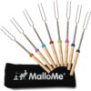 MalloMe Smores Sticks - Marshmallow Sticks For Fire Pit Long - Smores Kit For Fire Pit Marshmallow Roasting Sticks, Smore Hot Dog Fork Campfire Skewers, Camping Essentials Gear Accessories 32" 8 Pack 8FORKSET