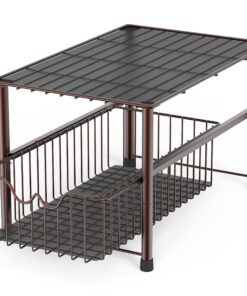 Alternative view of DecoBros Stackable Under Sink Cabinet Sliding Basket Organizer Drawer,Bronze Bronze
