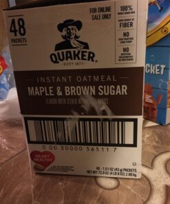 Quaker Instant Oatmeal, Maple & Brown Sugar, Individual Packets, 1.51 Ounce (Pack of 48) 28 81Q5pZbe79L