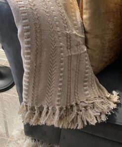 DII Braided Striped Throw, 50x60, Stone 31 81Q5uCzifL