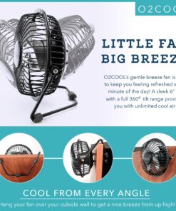 O2COOL 4" USB Personal Desk Fan – Portable Mini Table Cooling Fan - Plugs into Computer - Adjustable 360° Tilt, Quiet, Rubber Grip Feet - Black Black Usb 10 81Q7mOdvETL