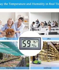 4-Pack Mini Digital Temperature Humidity Meters Gauge Indoor Thermometer Hygrometer LCD Display Fahrenheit (℉) for Reptile Tank,Jars,Guitar Case,Greenhouse, Garden, Cellar, Fridge, Closet 20 81Q8O lnsrL