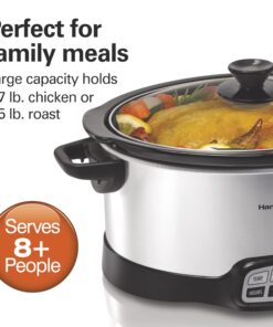 Hamilton Beach Programmable Slow Cooker with Flexible Easy Programming, 5 Cooking Times, Dishwasher-Safe Crock, Lid, 7 Quart, Silver 31 81Q8xMGniCL
