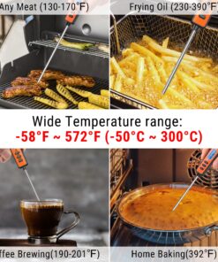 ThermoPro TP01A Digital Meat Thermometer for Cooking Candle Liquid Deep Frying Oil Candy, Kitchen Food Instant Read Thermometer with Super Long Probe, Backlit, Lock Function 1 27 81QA4hxqpoL