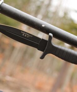 Smith & Wesson SWHRT9B 9in High Carbon S.S. Fixed Blade Knife with 4.7in Dual Edge Blade and TPE Handle for Outdoor, Tactical, Survival and EDC Standard Packaging 36 81QA73gPjUL