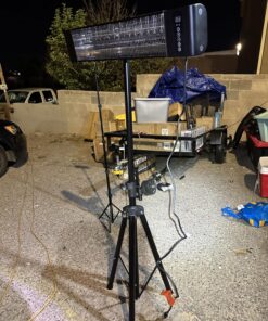 VAGKRI Outdoor Heaters, 1s Heating Electric Infrared Patio Heaters with Remote, 12H Timer, 3 Heat Levels, IP65 Waterproof, Electric Wall Heaters with Tripod Stand for Home, Office, Patio and Garage Black 39 81QB6PCwEuL