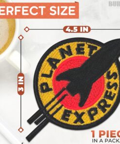 Alternative view of Futurama Backpack Patches for Girls - BURIUS Planet Express Shirt Patches Iron on or Sew on Patches for Clothing - Cotton Patches for Clothes Tactical Clothing Patch Applique Patches for Backpacks