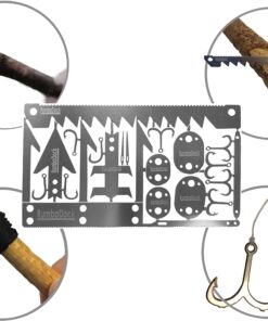 Ultimate Survival Credit Card Tool (2 Pack) -Best Bug Out Shtf Camping Gear EDC Multitool - Hooks; Arrowheads; Saws, Lures Fishing Hunting Survival Kit, Preppers Emergency Kit; 9 81QBcsbvZqL