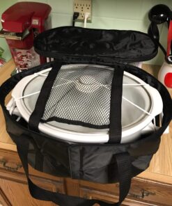 Hamilton Beach Portable Slow Cooker Travel Bag, Insulated Carrier Case for 4, 5, 6, 7 & 8 Quart Crock, Internal Mesh Net Holds Pot in Place, Compatible with Other Brands, Black (33002) 58 81QBlMw3MlL