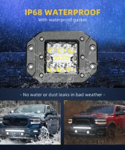 DWVO Flush Mount LED Pods 4.8Inch 2PC, 42W Triple Row Driving Lights 6300LM Work Light Flush LED Light Bar Fog Lights Off Road Lights for Truck UTV ATV SUV Boat Driving Lights Side Shooter Led Light 22 81QCTqVYBL