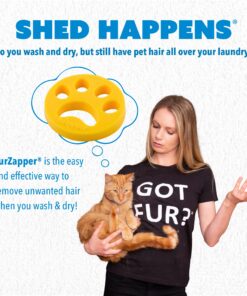 FurZapper Pet Hair Remover for Laundry, 2 Pack - Reusable Dog & Cat Hair Remover Tool As Seen on Shark Tank - Removes Pet Fur, Hair, Lint, Dander from Clothes & Laundry - One FurZapper Per Pet 2 Count 23 81QDjFQqitL