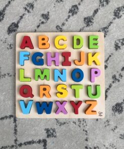 Hape Wooden Alphabet Puzzle| Wooden ABC Letters Colorful Educational Learning Puzzle Toy Board for Toddlers 35 81QDpKCcpL