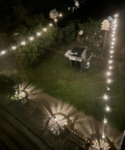 Sunlitec Solar String Lights Waterproof LED Indoor/Outdoor Hanging Umbrella Lights with 25 Bulbs - 27 Ft Patio Lights for Deckyard Tents Market Cafe Gazebo Porch Party Decor 25 Light Bulb 35 81QDr6RtKUL