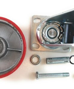 6 Inch - 6" X 2" Industrial Casters - 2 Fixed and 2 Swivel Caster Wheels with Brakes - Cast Iron Plate Casters Set of 4 Heavy Duty - 3500 lb Capacity - Foghorn Construction 2 Brake and 2 Fixed Set 22 81QFQBc9NnL