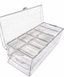 Ice Chilled 5 Compartment Condiment Server Caddy - Serving Tray Container with 5 Removable Dishes with Over 2 Cup Capacity Each and Hinged Lid | 3 Serving Spoons + 3 Tongs Included 26 81QGYV2e 2L