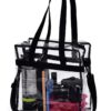 Clear Tote Bag Stadium Approved - Handles, Shoulder Strap, Zipper Closure. Black 32 81QGp6dd96L