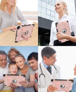 YINLAI iPad 6th Generation Cases,iPad 5th Generation Case,iPad 9.7 Case,Glitter Women Hybrid Shockproof Drop Protection Cover with Kickstand iPad 9.7 inch iPad Air2 A1893/A1954/A1822/A1823,Rose Gold Rose Gold 37 81QH3KwAYL
