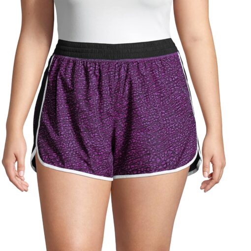 JUST MY SIZE Women's Plus Size Active Woven Run Short 4X Spot on Plum Dream