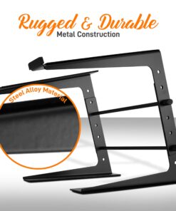 Pyle Portable Adjustable Laptop Stand - 6.3 to 10.9 Inch Anti-Slip Standing Table Monitor or Computer Desk Workstation Riser with Level Height Alignment for DJ, PC, Gaming, Home or Office - PLPTS25 30 81QJXR45MwL