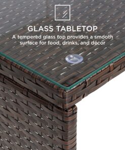 Best Choice Products 4-Piece Outdoor Wicker Patio Conversation Furniture Set for Backyard, Deck, Poolside w/Coffee Table, Seat Cushions - Brown Wicker/Beige Cushions Brown/Beige 26 81QKCp3UWEL