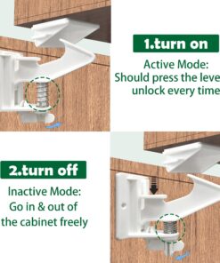 20 Pack Cabinet Locks Child Safety Latches - Vmaisi Baby Proofing Cabinets Drawers Lock - Upgraded Stronger Adhesive Easy Installation - No Drilling Standard 20.0 26 81QL7xog2PL