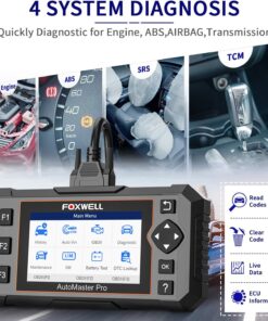 FOXWELL NT614 Elite Car Scanner, 2023 Engine Airbag Transmission ABS Scan Tool with 5 Services ABS Bleeding, SAS Calibration, EPB Throttle Oil Light Reset Tool, Live Data OBD2 Scanner Diagnostic Tool 19 81QM0lLT2jL