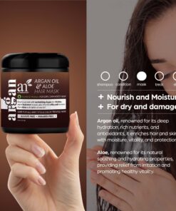 Artnaturals Argan Hair Mask Conditioner - (8 Oz/226g) - Deep Conditioning Treatment - Organic Jojoba Oil, Aloe Vera & Keratin - Repair Dry, Damaged, Color Treated, Natural Hair Growth - Sulfate Free 35 81QM2mbD2gL