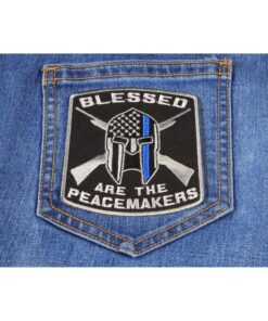 Blessed are The Peacemakers Thin Blue Line Patch - 3.5x3.75 inch Embroidered Iron on Patch Law Enforcement 10 81QPwhC9tmL