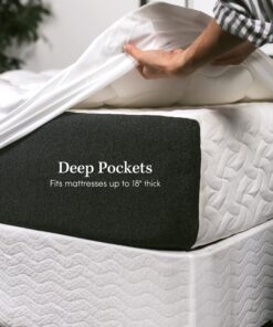 ExceptionalSheets Pillow Top Mattress Pad - Found in Marriott Hotels with Fitted Skirt and 18" Deep Pockets - Supportive Pillowtop Mattress Pad Cover with Cluster Fiber - King Size 20 81QQNWj5uL 3