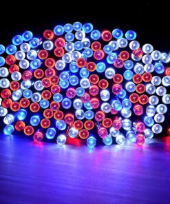 LOENDE Solar Red White and Blue Lights Outdoor, 72ft 200LED 8 Modes Waterproof Solar Powered July 4th Patriotic Lights Outdoor for Independence Day Garden Patio Yard Holiday Garden Party Red White Blue 15 81QQhauVeRL