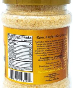 Rani Asafetida (Hing) Ground 3.75oz (106g) PET Jar ~ All Natural | Salt Free | Vegan | Non-GMO | Asafoetida Indian Spice | Best for Onion Garlic Substitute Asafetida Ground 3.75 Ounce (Pack of 1) 22 81QR98LMjOL