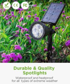 InnoGear Solar Lights for Outside, Solar Lights Outdoor Waterproof Solar Garden Yard Spot Lights Spotlight Pathway Landscape Lighting Wall Light Auto On/Off, Pack of 4 (Warm White) Warm White 31 81QRBu BfwL