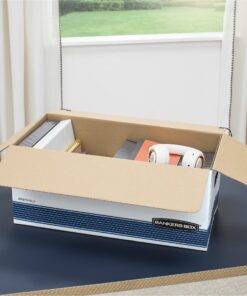 Bankers Box STOR/FILE Medium-Duty Storage Boxes, FastFold, String and Button, Letter, Case of 12 (00704) 12-Pack 11 81QSPzK9dLL