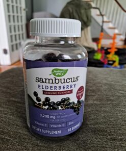 Nature’s Way Sambucus Elderberry Immune Gummies, Daily Immune Support for Kids and Adults*, with Vitamin C, Vitamin D3, Zinc, Gluten Free, Vegetarian, 60 Gummies (Packaging May Vary) 60 Count (Pack of 1) Elderberry Gummies, 60ct 35 81QTI13ohAL