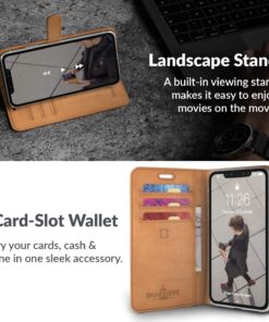 Snakehive iPhone XR Vintage Wallet || Genuine Leather Wallet Phone Case || Real Leather with Viewing Stand & 3 Card Holder || Flip Folio Cover with Card Slot (Brown) Apple iPhone XR Brown 24 81QTP2NdeML 1