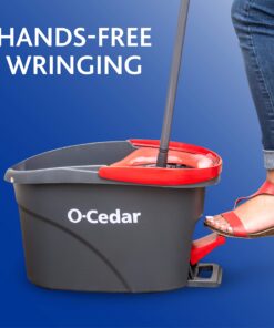 Alternative view of O-Cedar EasyWring Microfiber Spin Mop, Bucket Floor Cleaning System, Red, Gray