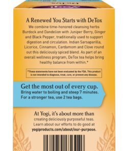 Yogi Tea - DeTox Tea (6 Pack) - Healthy Cleansing Formula with Traditional Ayurvedic Herbs - Supports Digestion and Circulation - Caffeine Free - 96 Organic Herbal Tea Bags 17 81QV5bHUPTL