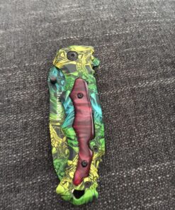 Promithi Camo EDC Small Pocket Knife Stainless Steel Blade Camping Hunting Survival Outdoor Folding Knife,Collection Knives,8 Inch,Colorful,with Belt Clip (Yellow) 30 81QVDv JpPL