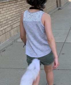 Fosrion Fluffy White Gray Arctic Fox Tail Fur Halloween Cosplay Alopex Lagopus KeyChain 41 81QVY72b2sL