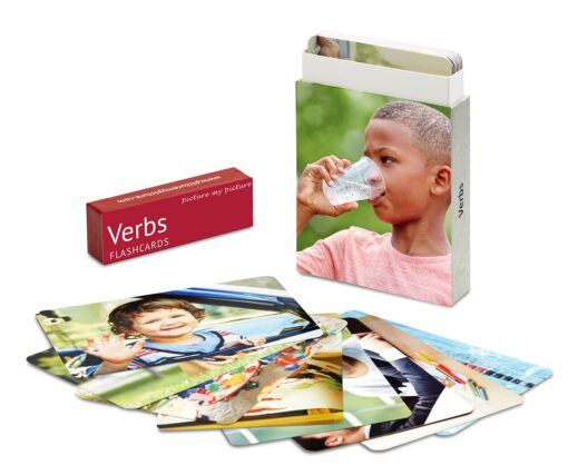 Picture My Picture Verbs Flash Cards | 40 Action Language Development Educational Photo Cards | Speech Therapy Materials and ESL Materials