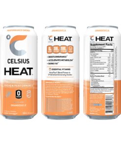 Alternative view of CELSIUS HEAT Orangesicle Performance Energy Drink, Zero Sugar, 16oz. Can (Pack of 12) HEAT Sparkling Orangesicle