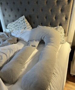 Pharmedoc Pregnancy Pillows, U-Shape Full Body Pillow – Jersey Cover Grey – Pregnancy Pillows for Sleeping – Body Pillows for Adults, Maternity Pillow and Pregnancy Must Haves U Grey 26 81QXXbqsIuL