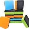 Premium Magnetic Dry Erase Erasers | 12-Pack | Magnetic Whiteboard & Chalkboard Erasers | Dry Erasers for White Boards | Perfect Erasers for the Classroom, Home or Office! Light Blue, Green and Orange 28 81QXh4SHx L