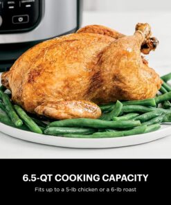 Ninja FD302 Foodi 11-in-1 Pro 6.5 qt. Pressure Cooker & Air Fryer that Steams, Slow Cooks, Sears, Sautés, Dehydrates & More, with 4.6 qt. Crisper Plate, Nesting Broil Rack & Recipe Book, Silver/Black 6.5 Quart Cooking Pot 28 81QXiG n L