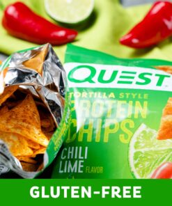 Quest Nutrition Tortilla Style Protein Chips, Chili Lime, Baked, 1.1 Oz, Pack of 12 24 81QZw9bKYIL